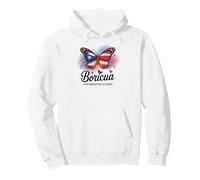 Puerto Rico Flag Butterfly Monarch Flower Exotic Butterflies Pullover Hoodie