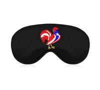 Puerto Rico Flag Cock Sleep Mask Night Cover Eye for Women Men BlockLight for Airplane Travel Nap Adjustable Strap