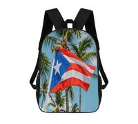 Puerto Rico Flag Coqui Frog Palm Travel Backpack Laptop Backpack 17 Inch