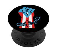 Puerto Rico Flag Fist Broken Chain Freedom Boricua Pride PopSockets Adhesive PopGrip