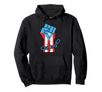 Puerto Rico Flag Fist Broken Chain Freedom Boricua Pride Pullover Hoodie