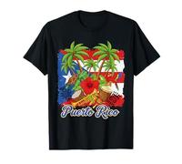 Puerto Rico Flag Floral Frog Boricua Women Hispanic Heritage T-Shirt