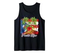 Puerto Rico Flag Floral Frog Boricua Women Hispanic Heritage Tank Top