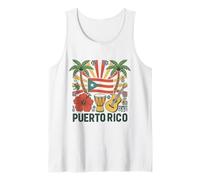 Puerto Rico Flag Floral Frog Boricua Women Hispanic Heritage Tank Top