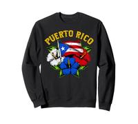 Puerto Rico Flag Floral Hispanic Heritage Boricua Gift Women Sweatshirt