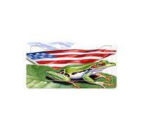 Puerto Rico Flag Frog Palm Trees -Print Four-Hole License Plate Holder With Custom Designs - Weather Resistant & Easy Fit For Front/Rear Vehicles