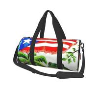 Puerto Rico Flag Frog Palm Trees Printed Canvas Travel Duffel Bag - Gym Sports Bag with Large Capacity for Weekend Business Travel