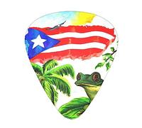 Puerto Rico Flag Frog Palm Trees Stolmx Guitar Pick Set - Full Print Design, 3 Thicknesses Available