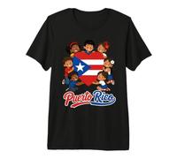 Puerto Rico Flag Heart Kids Boricua Pride Heritage Love Premium T-Shirt