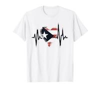 Puerto Rico Flag Heartbeat - Patriotic Homeland Lover T-Shirt