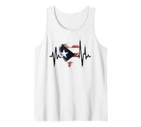 Puerto Rico Flag Heartbeat - Patriotic Homeland Lover Tank Top