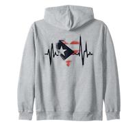 Puerto Rico Flag Heartbeat - Patriotic Homeland Lover Zip Hoodie