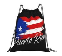 Puerto Rico Flag_Hhdgshee00001 Swimming Bag Portable String Backpack Versatile Drawstring Bag For Organization Beach Storage 36X42Cm