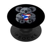 Puerto Rico Flag Koala Puerto Rican Pride Puerto Rican Roots PopSockets Adhesive PopGrip