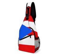 Puerto Rico Flag Men Women Daypack Lightweight Shoulder Backpack With Zipper Crossbody Backpack For Working Running Sports