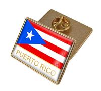 Puerto Rico Flag Pin Badge - Classic Crystal Flag Word Print Novelty Brooches,Patriotic National Style Pin Badge Brooch Fashion Accessories For Clothes Character