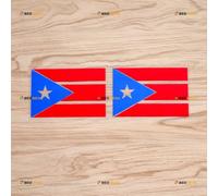 Puerto Rico Flag PR Sticker Decal Vinyl - 2 Pack Blue+Red 10.2cm - for Car Boat Laptop Cup No Background Die-Cut