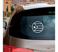 Puerto Rico Flag PR Sticker Decal Vinyl Round - 2 Pack White 10.2cm - for Car Boat Laptop Cup No Background Die-Cut