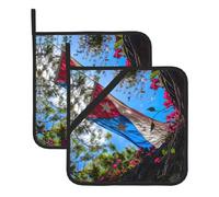 Puerto Rico Flag Print Pot Holders Set Of Kitchen Heat Resistant Potholder For Microwave Cooking Bbq