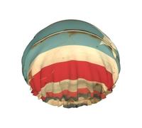 Puerto Rico Flag Print Shower Cap, Shower Cap for Women Reusable, Waterproof Bath Cap,Quick Drying Bath Hair Cap