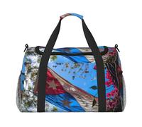 Puerto Rico Flag Print Travel Foldable Waterproof Lightweight Carry On Luggage Bag with Shoulder Strap