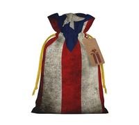 Puerto Rico Flag Printed Drawstring Gift Bags,Various Sizes, Bulk Plastic Packaging Bags