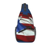 Puerto Rico Flag Printed Sling Bag Crossbody Backpack for Men Women, Versatile Casual Shoulder Chest Bag for Running Hiking Cycling Travel Work