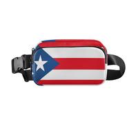 Puerto Rico Flag Puerto Rican National Red Stylish Fanny Waist Pack for Women Men Teens Multipurpose Zipper Fanny Pack Sling Bag with Adjustable Strap for Cycling Hiking Gym