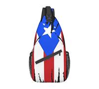 Puerto Rico Flag Sling Crossbody Backpack Bag Chest Bag for Men Women Travel Hiking Daypack