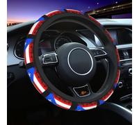 Puerto Rico Flag Steering Wheel Cover for Women Men Girls Car Accessories Decor Anti-Slip Neoprene Auto Steering Wheel Covers Protector Universal 15 Inch