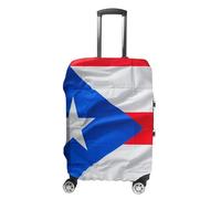 Puerto Rico Flag Suitcase Covers Luggage Protector - Travel Elastic Baggage Case Protective, Washable Anti-scratch Large Suit Case Cover for Suitcases Fits 19-32 Inch Luggages, white, L, Flower and