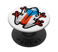Puerto Rico Flag With Coqui Frog Boricua Pride Puertorican PopSockets Adhesive PopGrip