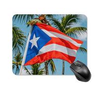 Puerto Rico Flags Frog Palm Trees Mouse Pad Square Laptop Mouse Mat Cute Computer Mousepad Keyboard Pad Non-Slip Desk Pads for Gaming Office Work Home 20 * 25cm