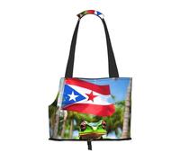 Puerto Rico Flags Frog Palm Trees print Puppy Carrier Dog Walking Bags Pets Dogs Carrier Bags for small Dogs and Cat and Rabbit
