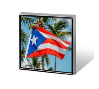 Puerto Rico Flags Frog Palm Trees Square Lapel Pins Backpack Pin Cute Brooch Decoration Brooches for Women Men Fashion Button Badges for Hat Backpacks Purses Jackets Shirt Suit