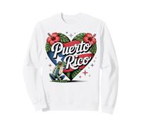 Puerto Rico Heart Flag Coqui Frog Hibiscus Flower Love Sweatshirt