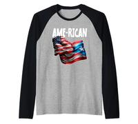 Puerto Rico Hispanic Pride Design Raglan Baseball Tee