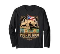 Puerto Rico Historia Y Orgullo Flag Long Sleeve T-Shirt