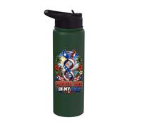 Puerto Rico in My DNA Boricua Heritage Flag Stainless Steel Insulated Water Bottle