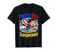 Puerto Rico Is My Superpower Hero Kid Design for Boys Kids T-Shirt