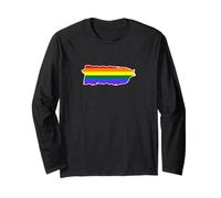 Puerto Rico Island LGBT Gay Boricua Pride Rainbow Flag Long Sleeve T-Shirt