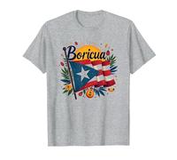 Puerto Rico Kids Boricua Pride Flag Gift T-Shirt, Men, Heather Grey, XL