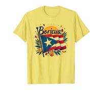 Puerto Rico Kids Boricua Pride Flag Gift T-Shirt, Men, Lemon, 3XL