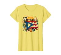 Puerto Rico Kids Boricua Pride Flag Gift T-Shirt, Women, Lemon, XS