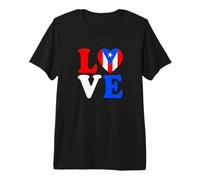 Puerto Rico Love Heart Boricua Pride Hispanic Heritage Month Premium T-Shirt