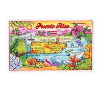 Puerto Rico Map Cotton Tea Kitchen Towel 19" x 30"