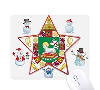 Puerto Rico National Emblem Christmas Snowman Family Star Mouse Pad