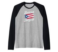 Puerto Rico National Flag Island San Juan Boricua Raglan Baseball Tee