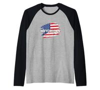 Puerto Rico New York Flag Pride Heritage Fans Raglan Baseball Tee