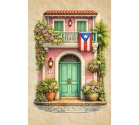 Puerto Rico Notebook: La Isla del Encanto • Hardcover Lined Journal with 200 Cream Pages • Casita Rosa Floral Edition